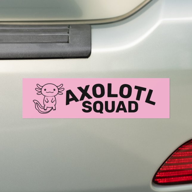 Funny cute Axolotl Squad custom editable text Bumper Sticker (On Car)