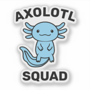 Funny cute Axolotl Squad Party editable blue pink