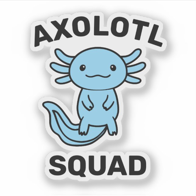 Funny cute Axolotl Squad Party editable blue pink (Front)