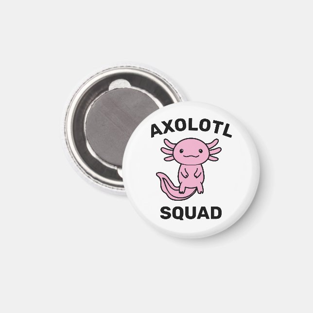 Funny cute Axolotl Squad Party editable blue pink Magnet (Front/Back)