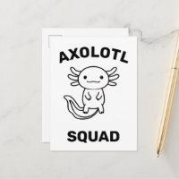 Funny cute Axolotl Squad Party editable blue pink
