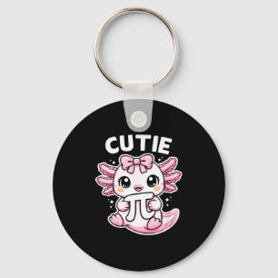 Funny cute axolotl symbol math teacher cutie keychain