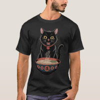 Funny Cute Black Cat Ramen Japanese Art
