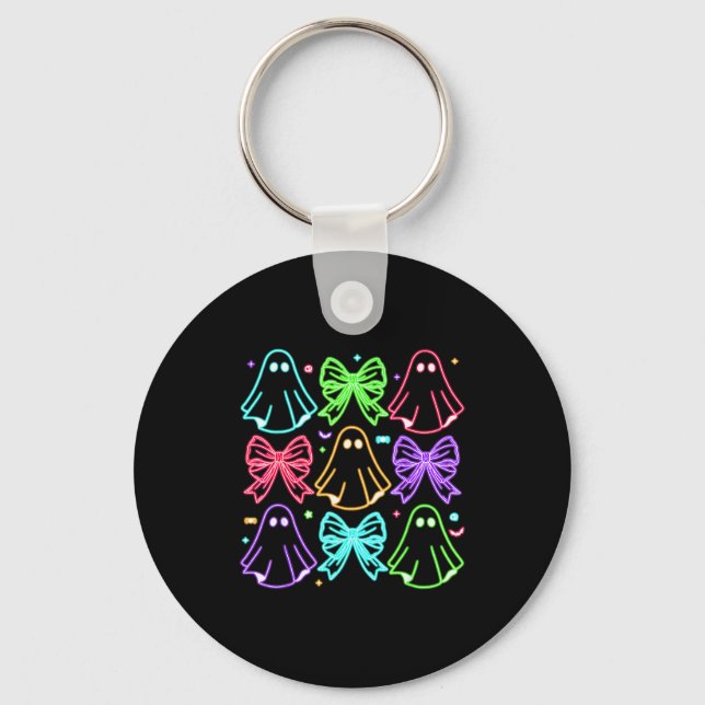 Funny Cute Boo Ghost Soky Season Glow In Halloween Keychain (Front)