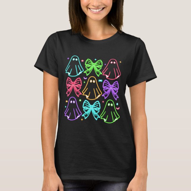 Funny Cute Boo Ghost Soky Season Glow In Halloween T-Shirt (Front)