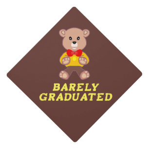 Funny Cute Bowtie Bear Graduation Cap Topper