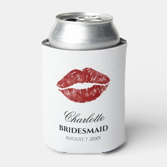 Funny & Cute Bridesmaid Custom Wedding Can Cooler (Can Front)