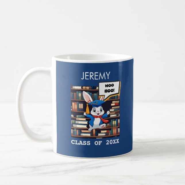 Funny Cute Bunny Graduation Mug Gift Idea (Left)