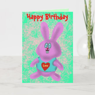 Funny cute bunny Happy Birthday card