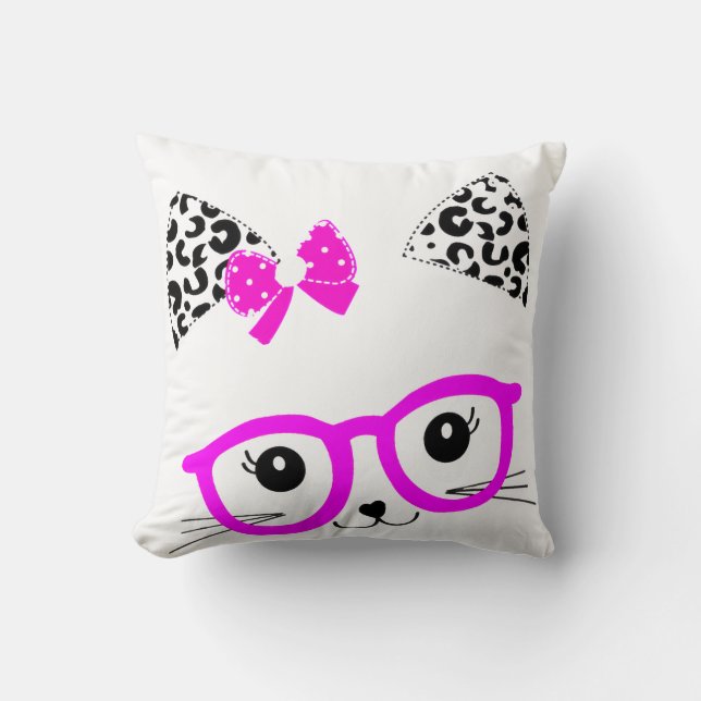 funny cute bunny throw pillow (Front)