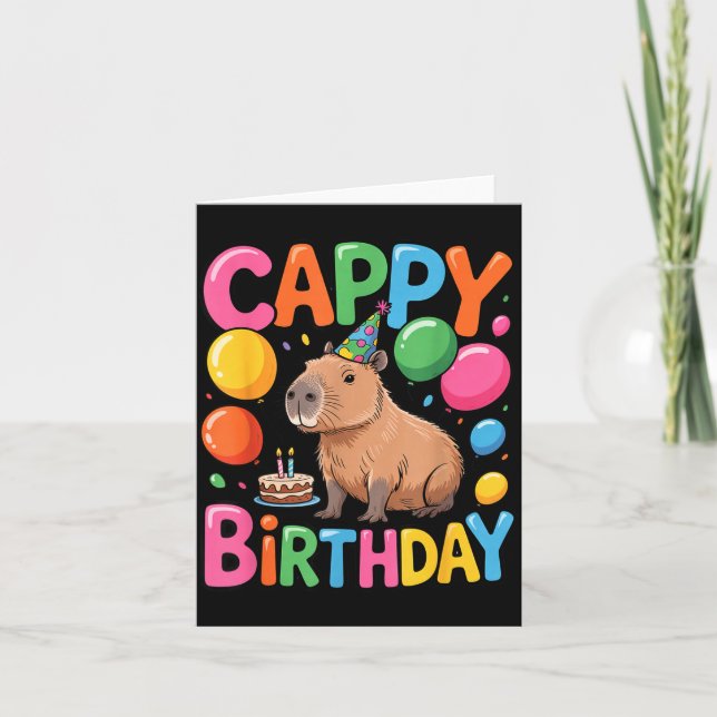 Funny Cute Capy Capybara Animal Birthday Party Sup Card (Front)