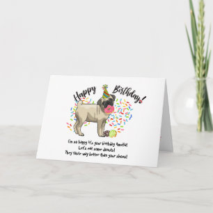 Funny Cute Carlin chien animal de compagnie carte