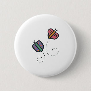 funny cute cartoon butterflies 2 inch round button
