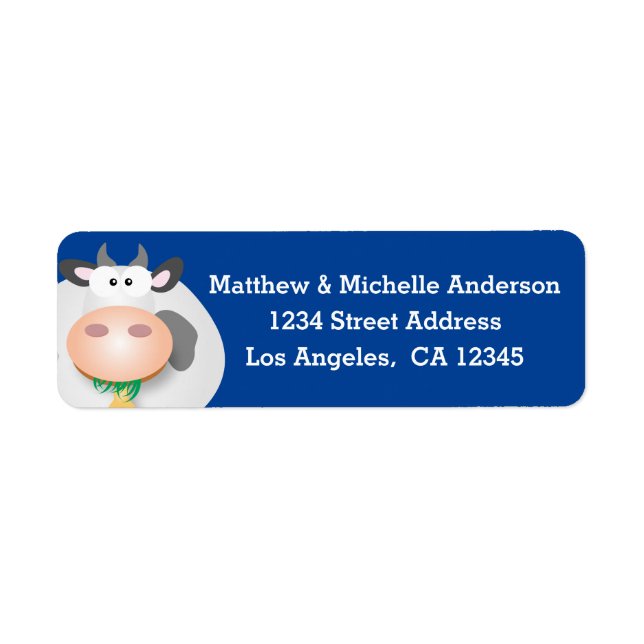 Funny Cute Cartoon Cow Address (Front)