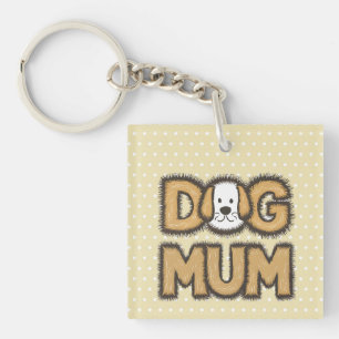 Funny cute cartoon dog mum mother's day keychain