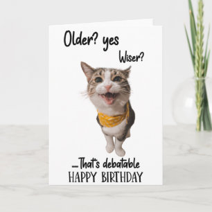 Funny Cute Cat Birthday Greeting Card 