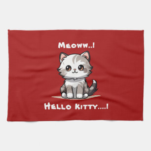 Funny Cute Cat Catmas Humour Kitchen Towel