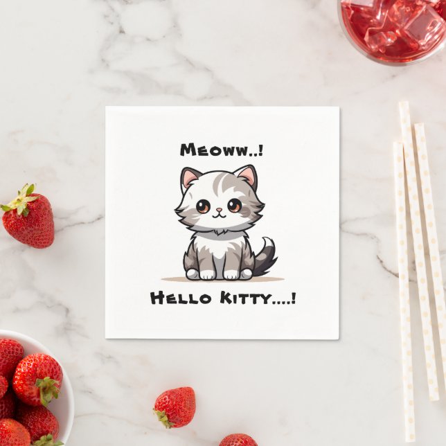 Funny Cute Cat Catmas Humour  Napkin (Insitu)
