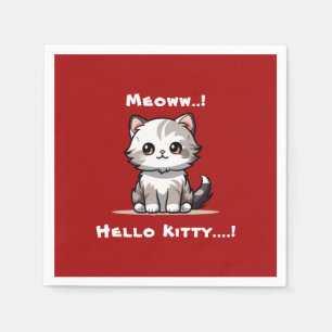 Funny Cute Cat Catmas Humour  Napkin