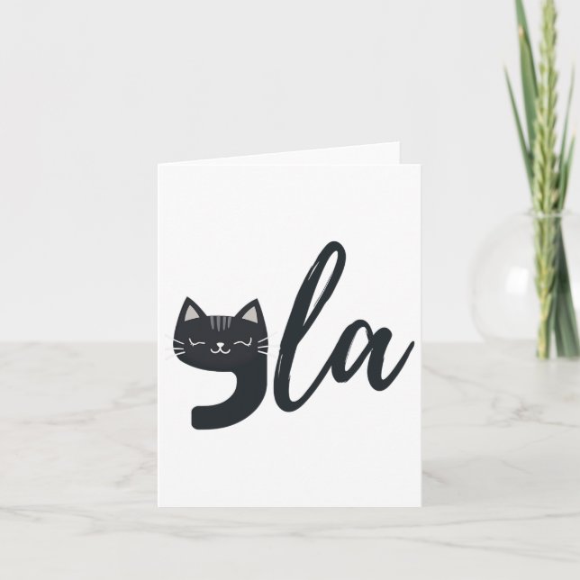 Funny Cute Cat Comma La Funny Kamala Harris Presid Card (Front)