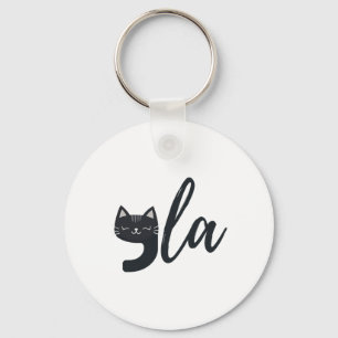 Funny Cute Cat Comma La Funny Kamala Harris Presid Keychain