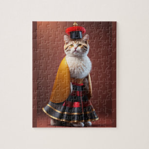 Funny Cute Cat Digital Painting 3D Style Jigsaw Puzzle
