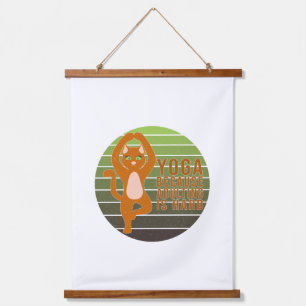 Funny cute cat doing yoga. funny yoga design  hanging tapestry
