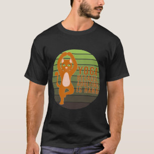 Funny cute cat doing yoga. funny yoga design T-Shirt