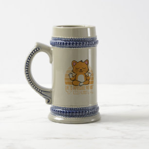 Funny cute cat doing yoga. funny yoga quotes beer stein