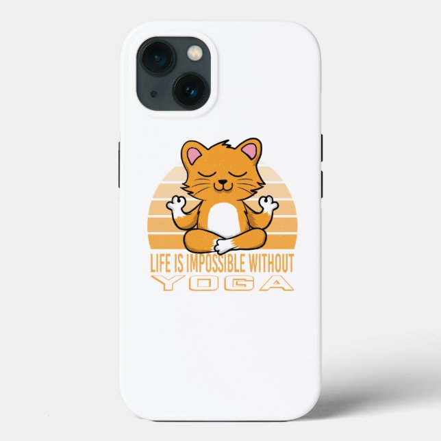 Funny cute cat doing yoga. funny yoga quotes Case-Mate iPhone case (Back)