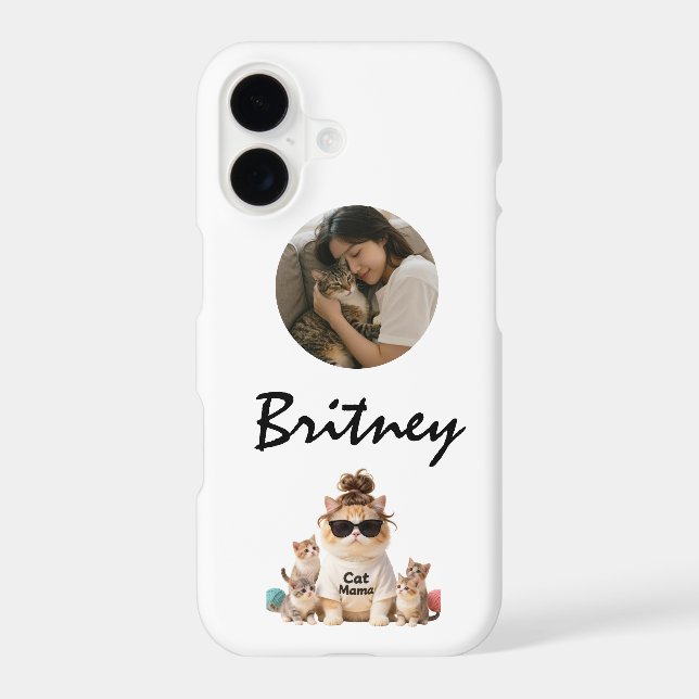 Funny Cute Cat Mama Kittens Photo (Back)
