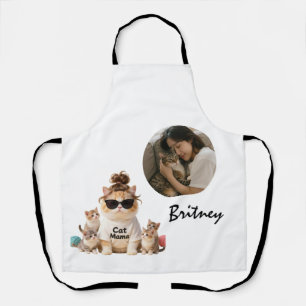 Funny Cute Cat Mama Kittens Photo Apron