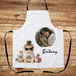Funny Cute Cat Mama Kittens Photo Apron