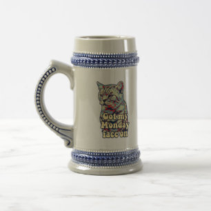 Funny cute cat meme for cat lovers & kitty owners beer stein
