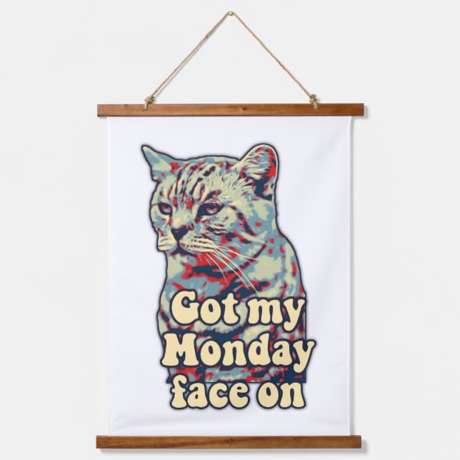 Funny cute cat meme for cat lovers & kitty owners hanging tapestry (Front)