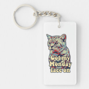 Funny cute cat meme for cat lovers & kitty owners keychain