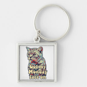 Funny cute cat meme for cat lovers & kitty owners keychain