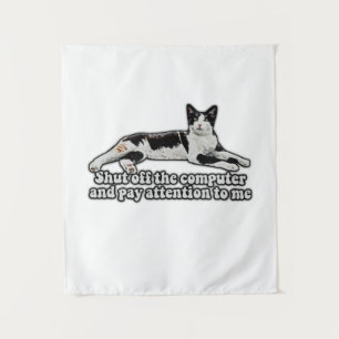 Funny cute cat meme for cat owners and cat lovers tapestry