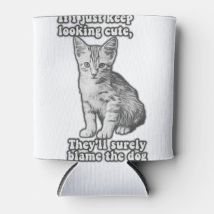 Funny cute cat meme for cat owners & kitty lovers can cooler