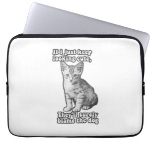 Funny cute cat meme for cat owners & kitty lovers laptop sleeve