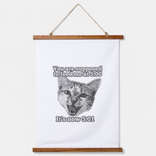 Funny cute cat meme for cat persons and cat owners hanging tapestry