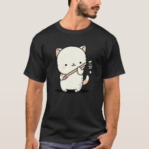 Funny, Cute, Cat Playing Flute Musician T-Shirt