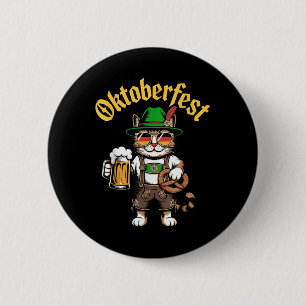 Funny Cute Cat Pretzel Beer Funny Party Adults 2 Inch Round Button