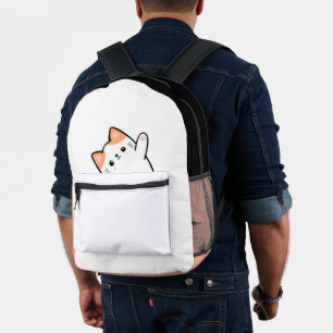 Funny Cute Cat Printed Backpack