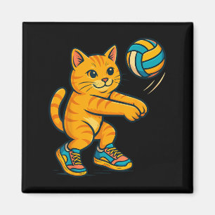 Funny Cute Cat Volleyball Player Fan Tee Trainer T Magnet