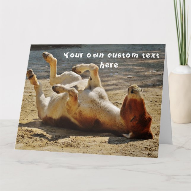 Funny Cute Cheeky Donkey Custom Happy Birthday Card (Front)