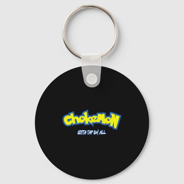 Funny Cute Chokemon Jiu Jitsu  Keychain (Front)