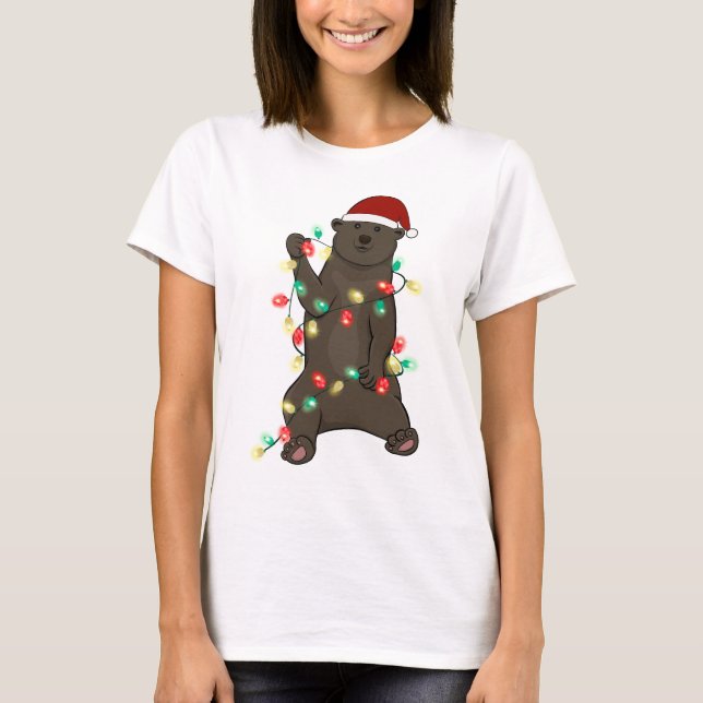 Funny Cute Christmas Bear T-Shirt (Front)