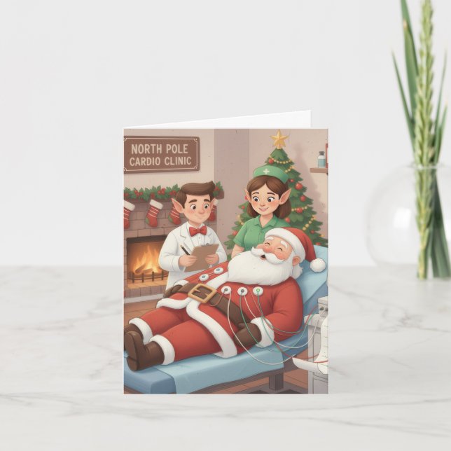Funny/Cute Christmas Card for EKG Techs (Front)