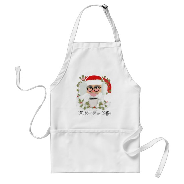 Funny Cute Christmas Coffee Santa Standard Apron (Front)